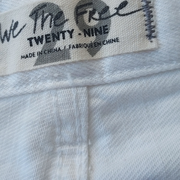 Free People NEW Loving Good Vibrations Denim Jean Cutoff Shorts in White - Picture 6 of 11